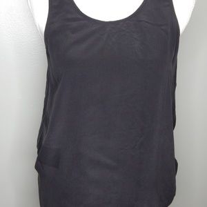 everlane women silk sleeveless shirt sz sm black